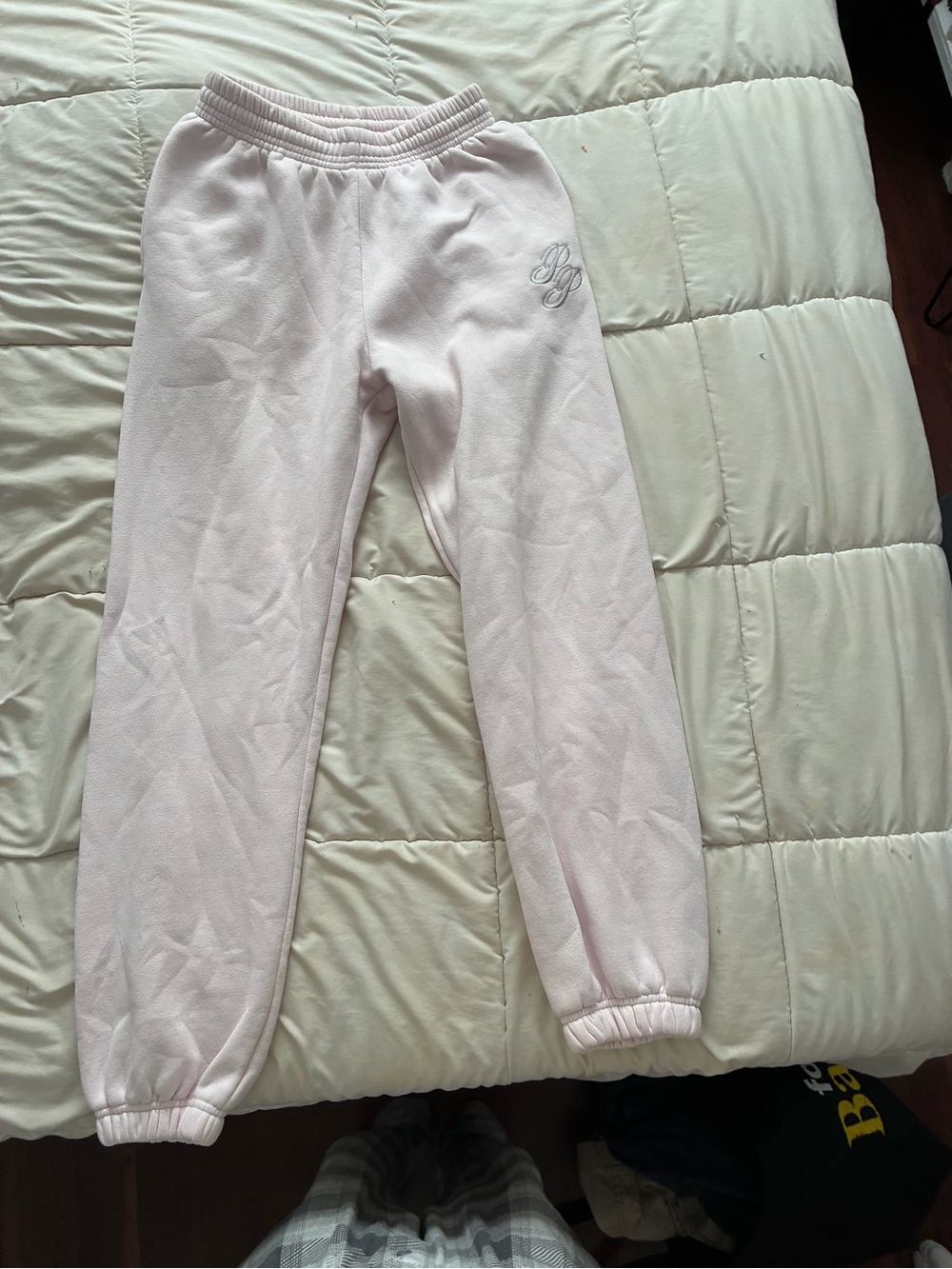 Princess Polly Pale Pink Track Joggers with Monogram